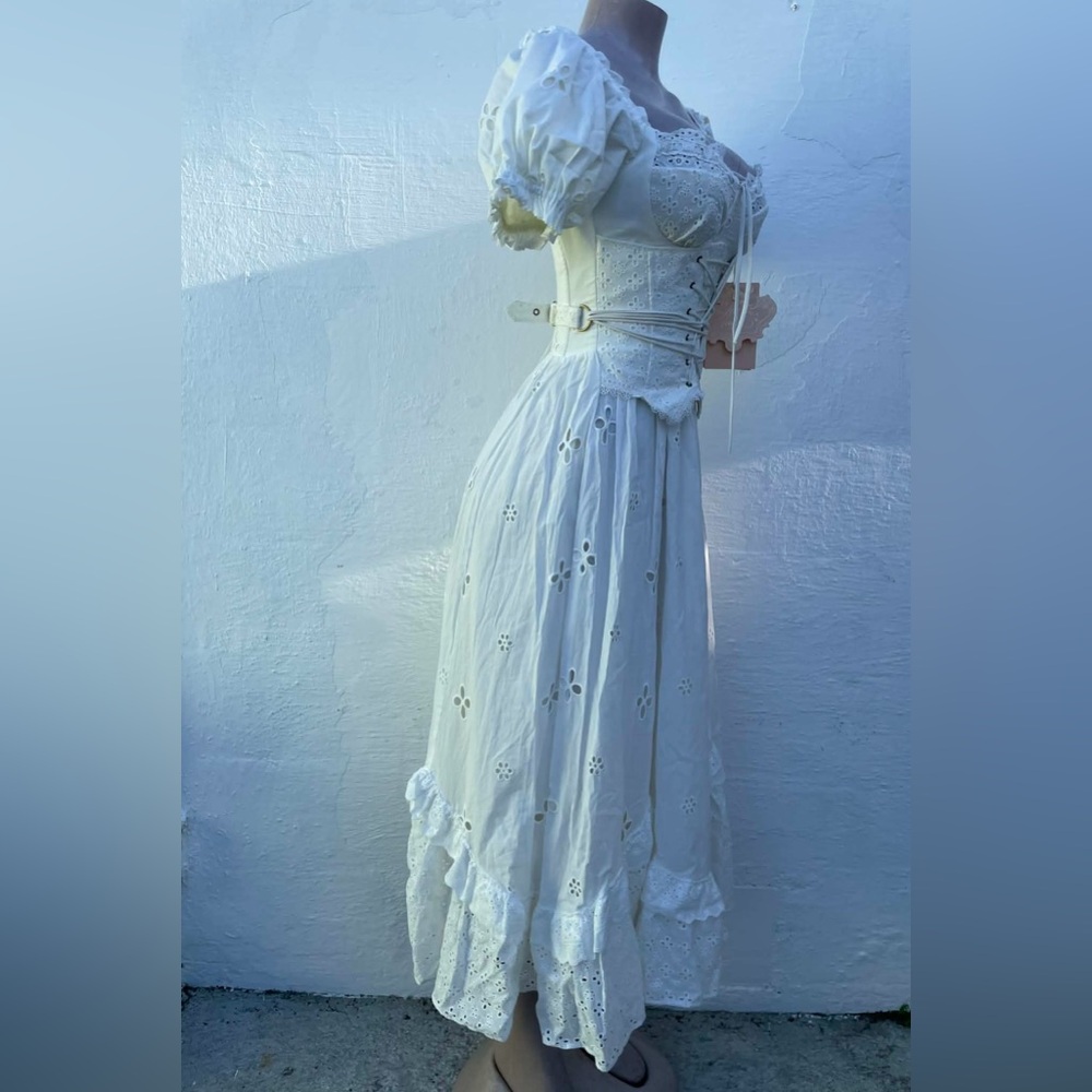 Lacemade Chic White Eyelet Midi Dress - Picture 8 of 14
